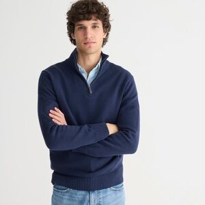 J. Crew Heritage Cotton Half Zip Sweater, Navy